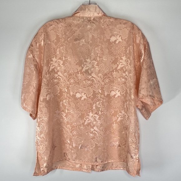 Vintage Victoria’s Secret Gold Label Pink Button Up Sleep Shirt Medium - Picture 4 of 6